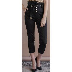 New Marissa Webb Black  Gia Twill High Rise Belted Pants